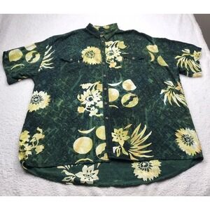 VTG 90s Silver Moon Creations Hawaiian Shirt Mens 5XL Floral Aloha Colorful Camp